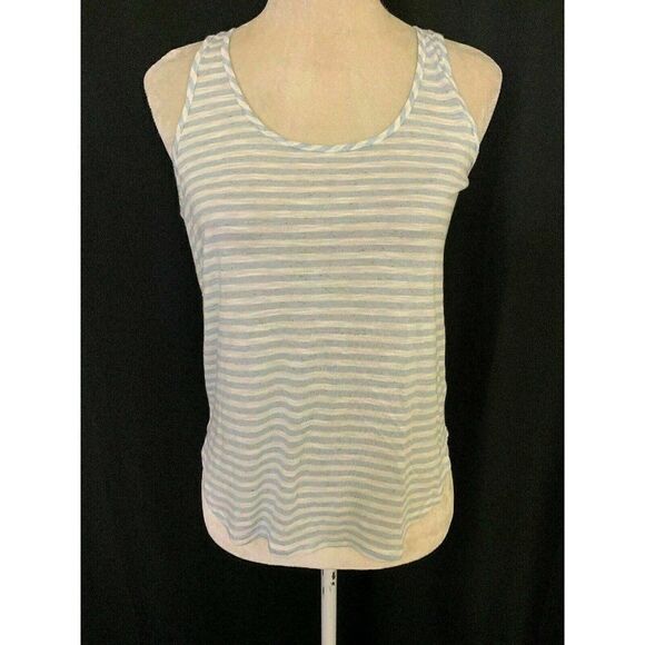 J Brand Blue White Striped Scoop Neck Tank top - Picture 1 of 8